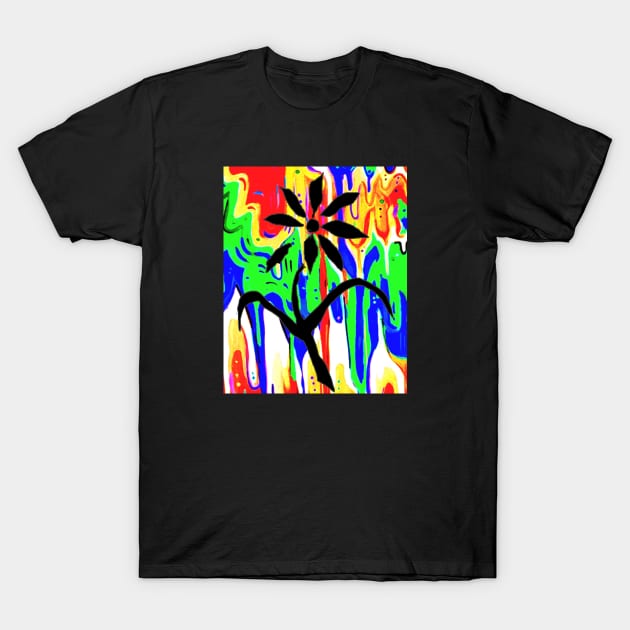 pop art spray abstract flower T-Shirt by LowEndGraphics
